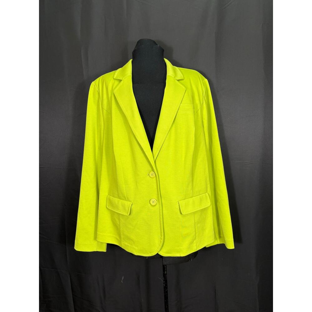 Lane Bryant Ponte Blazer, Plus Size 28 NWT Lightweight Chartreuse Green